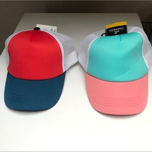 NEW pair of snap back hats 2 unisex mesh caps